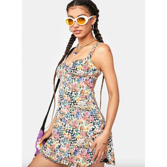 For Love and Lemons June Liberty London Wonderland Mini Dress sz XS - Picture 6 of 15